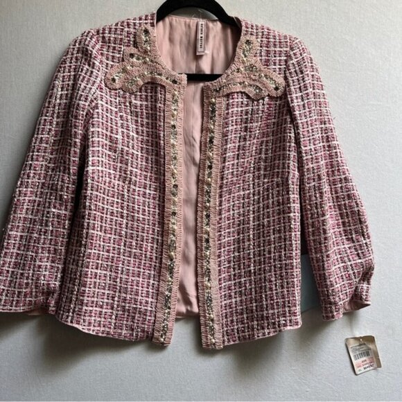 NWT Antonio Marras tweed pearls embellished blazer Sz 40/ M - Picture 1 of 9